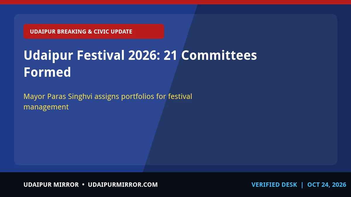 udaipur municipal corporation festival committees udaipur festival 2026: 21 committees formed