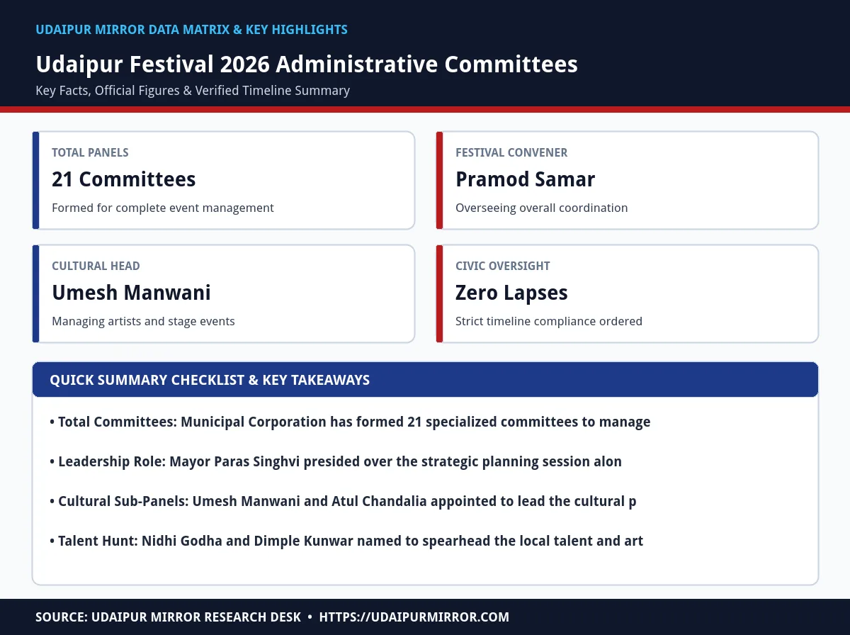 udaipur municipal corporation festival committees matrix card