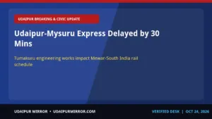 udaipur mysuru express schedule revision udaipur-mysuru express delayed by 30 mins