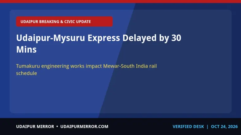udaipur mysuru express schedule revision udaipur-mysuru express delayed by 30 mins