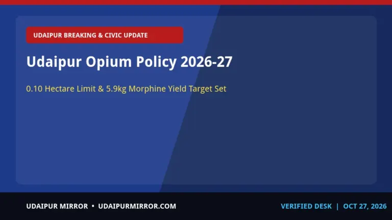 udaipur opium cultivation guidelines 2026 udaipur opium policy 2026-27
