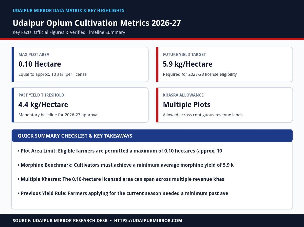 udaipur opium cultivation guidelines 2026 matrix card