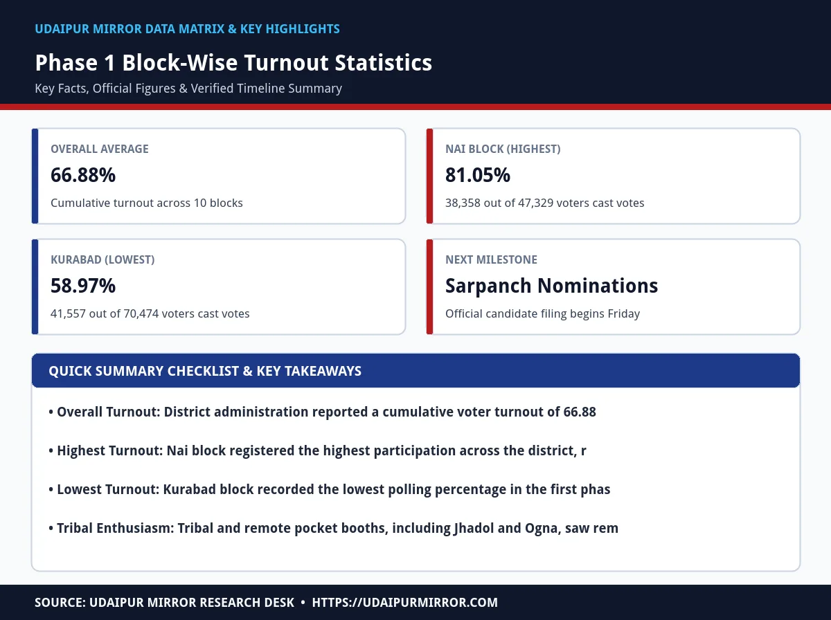 udaipur panchayat elections 2026 phase 1 matrix card