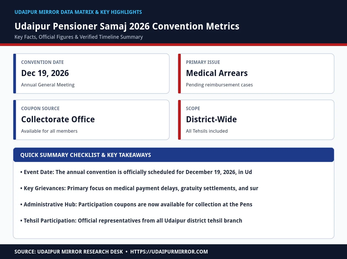 udaipur pensioner samaj annual convention 2026 matrix card
