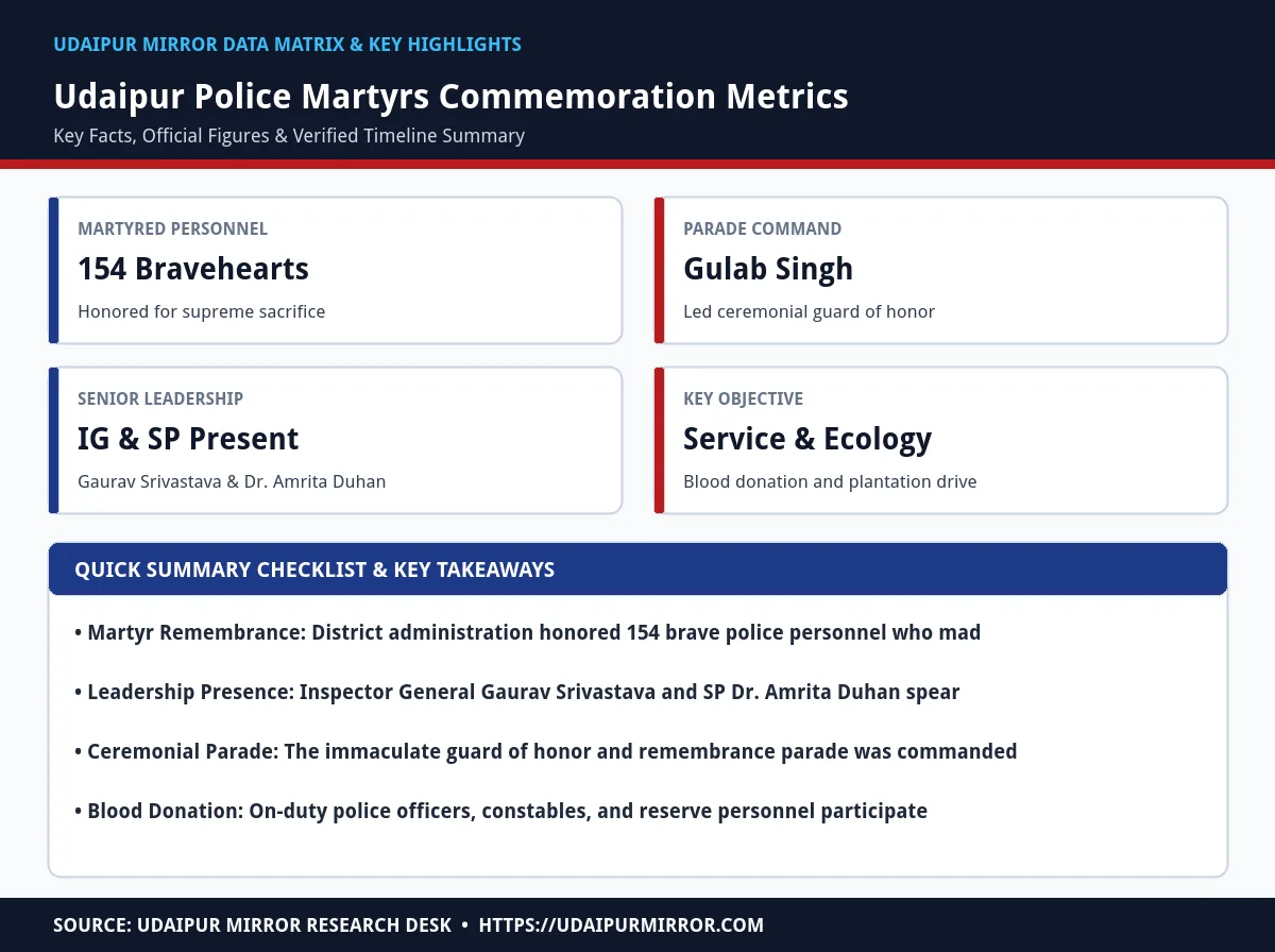udaipur police martyrs tribute matrix card
