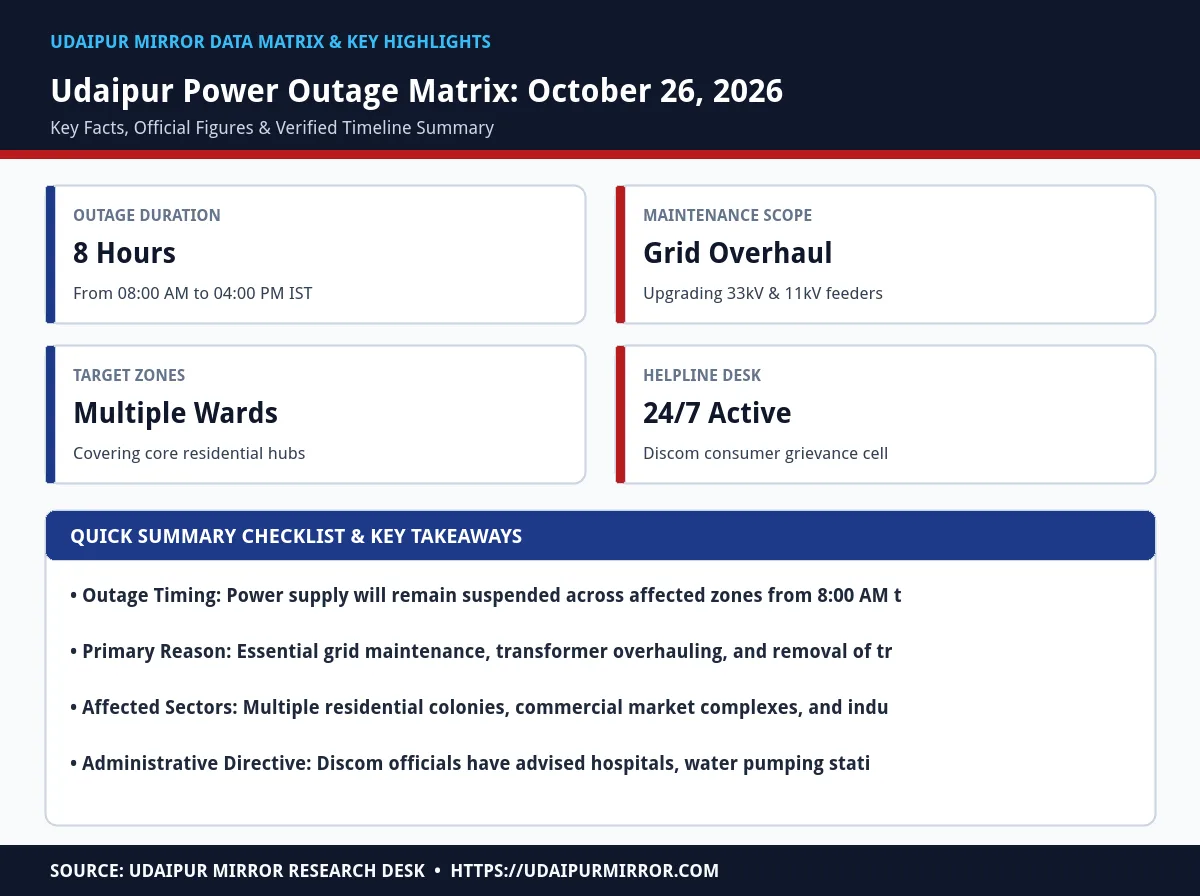 udaipur power cut schedule matrix card