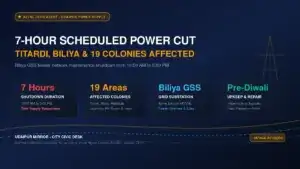 udaipur power cut titardi biliya AVVNL maintenance shutdown banner