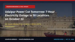 udaipur power cut tomorrow schedule udaipur 7-hour power cut: oct 22 schedule