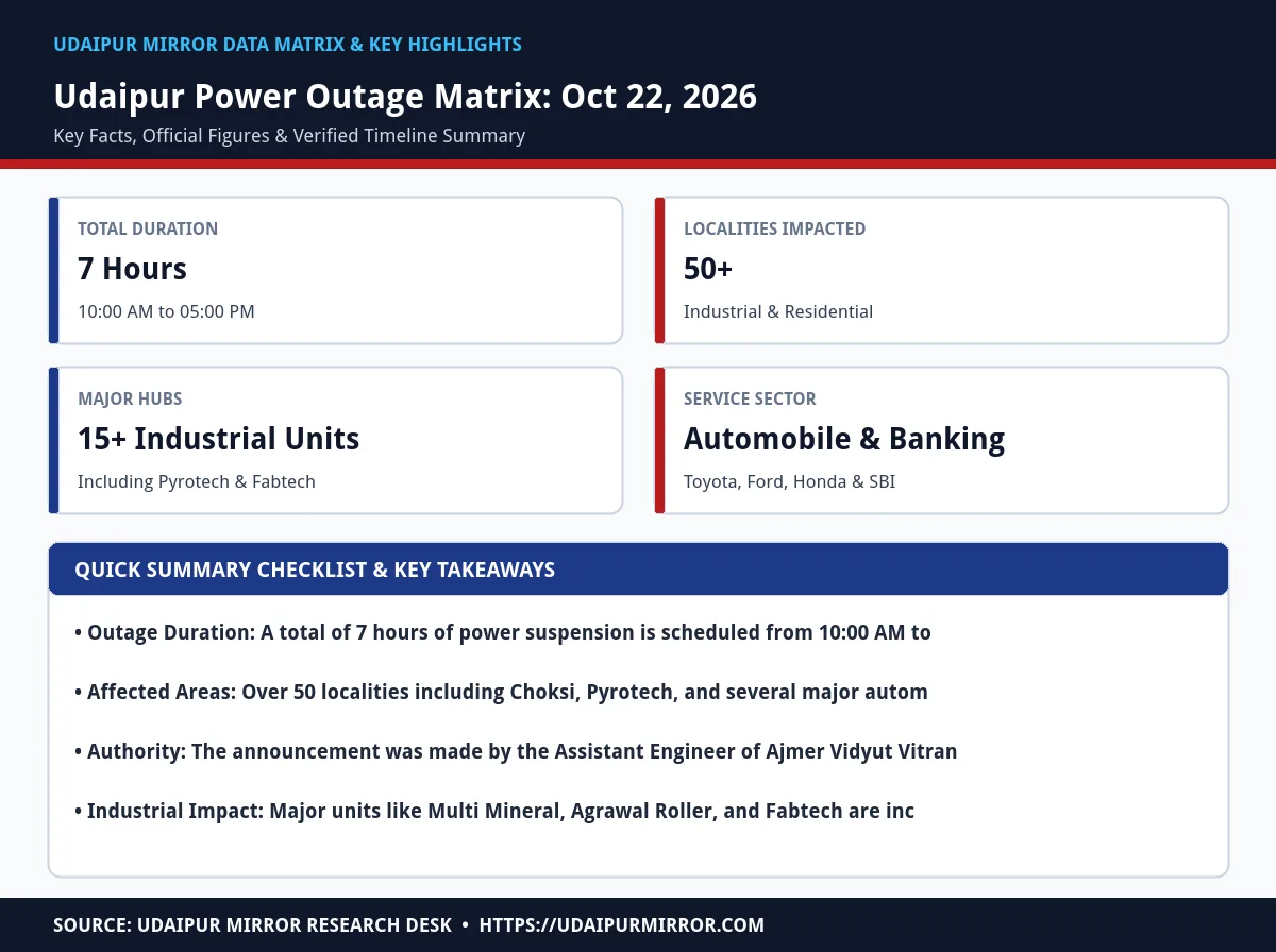 udaipur power cut tomorrow schedule matrix card