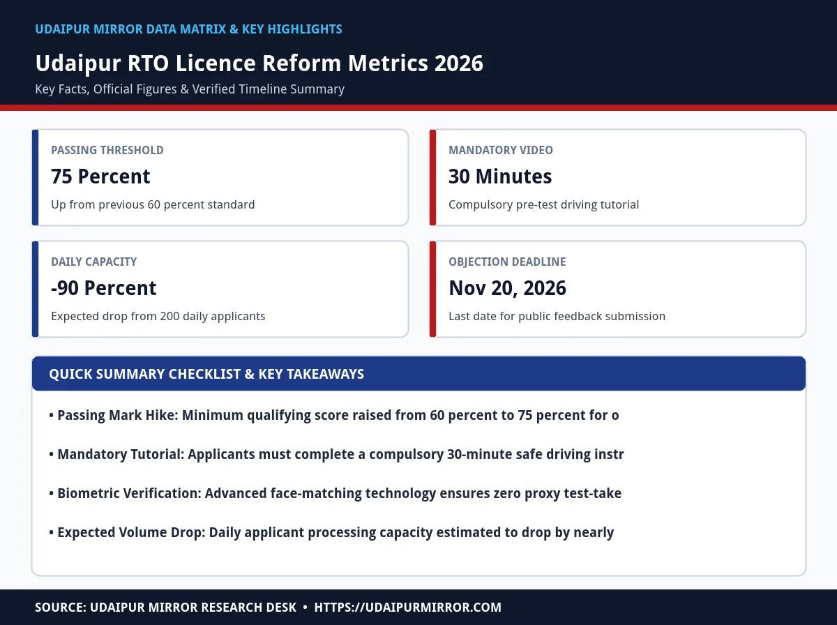 udaipur rto learning licence rules matrix card