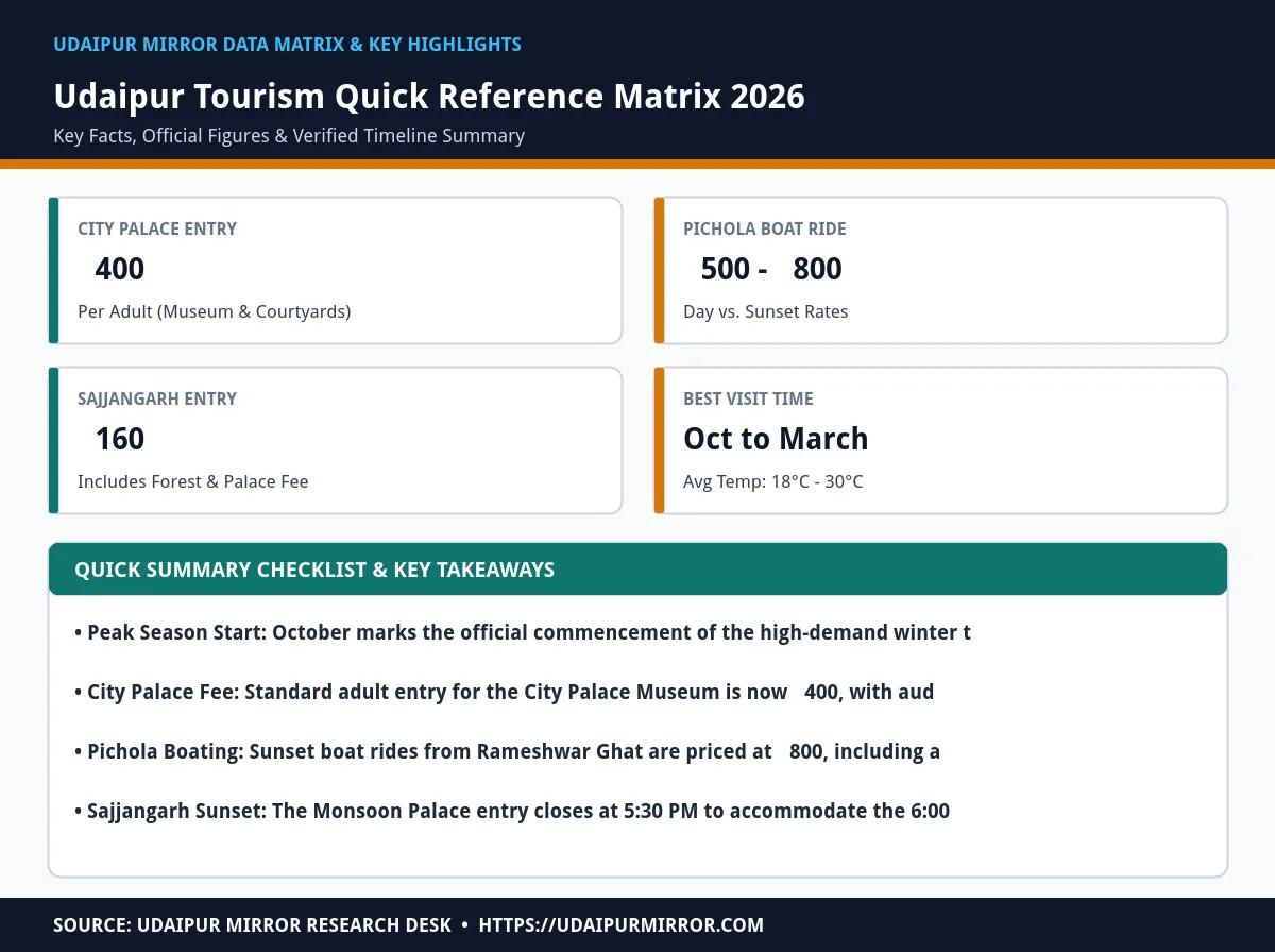 udaipur sightseeing guide 2026 matrix card