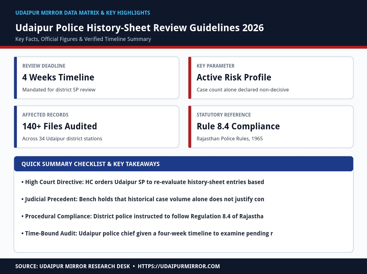 udaipur sp history sheet review matrix card