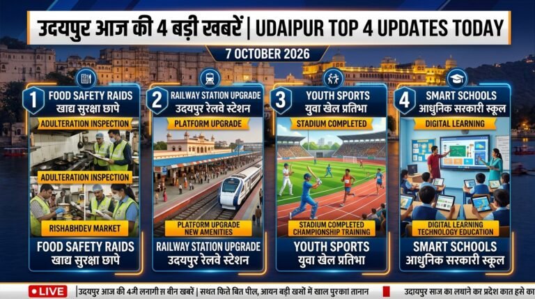 Udaipur Top 4 News Updates Today 7 October 2026 Daily News Briefing
