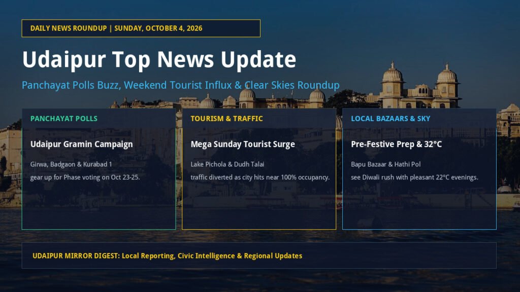 Udaipur Top News Update Sunday October 4 2026 Featured Banner