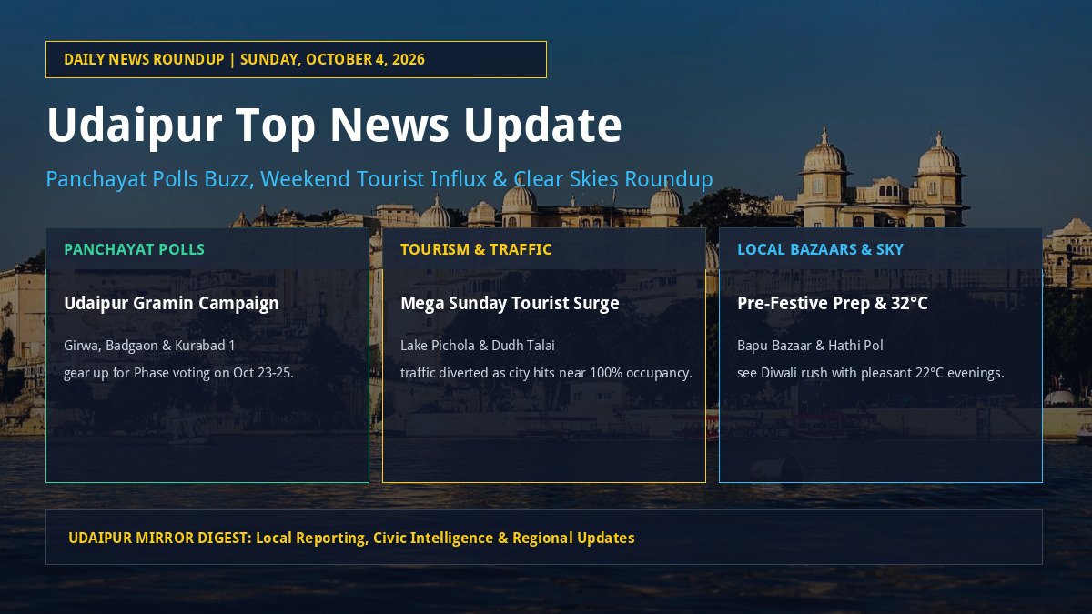 Udaipur Top News Update Sunday October 4 2026 Featured Banner