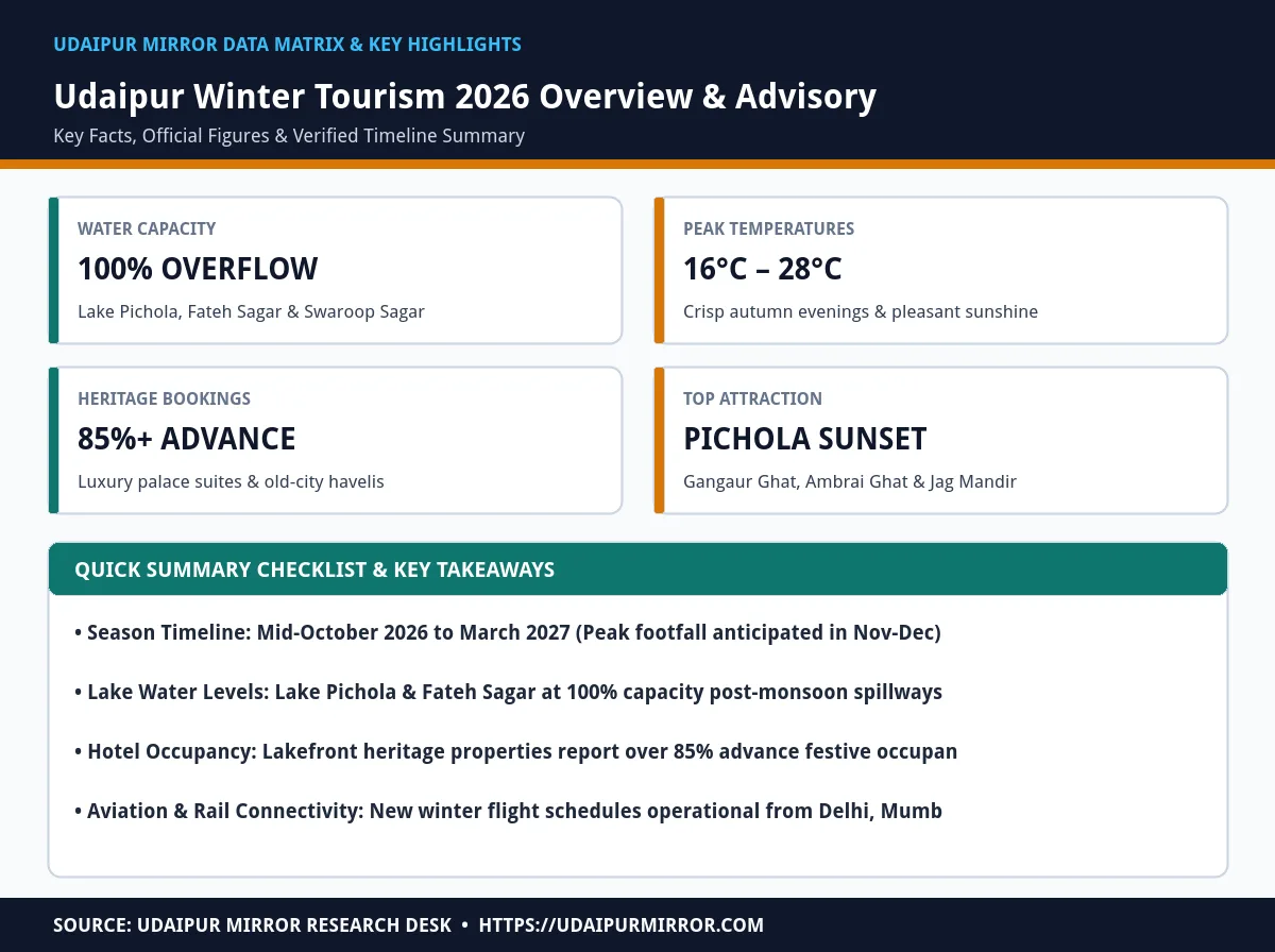 udaipur winter tourism season 2026 matrix card