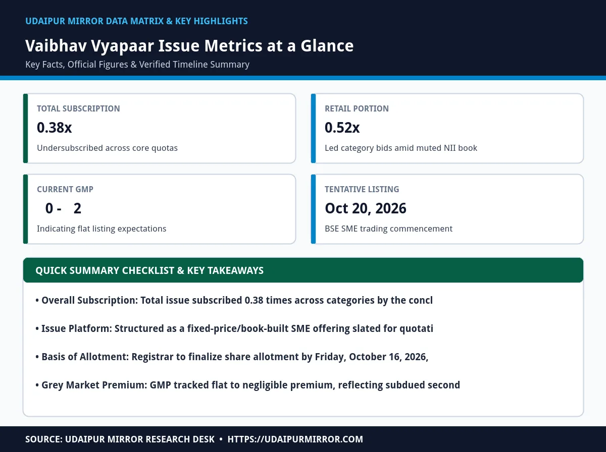 vaibhav vyapaar ipo details matrix card