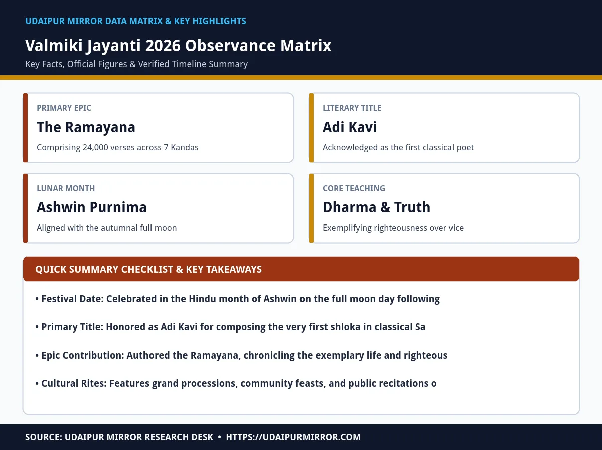 valmiki jayanti 2026 matrix card