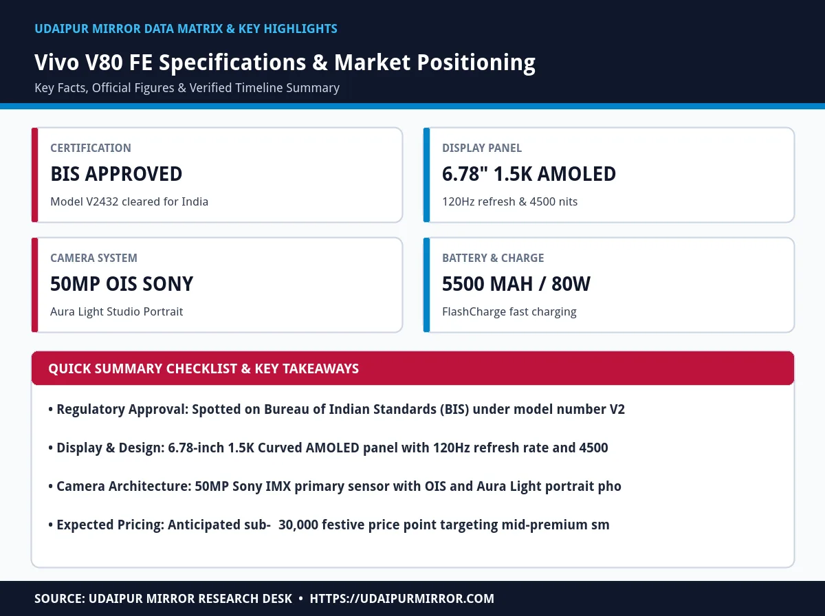 vivo v80 fe bis certification india matrix card