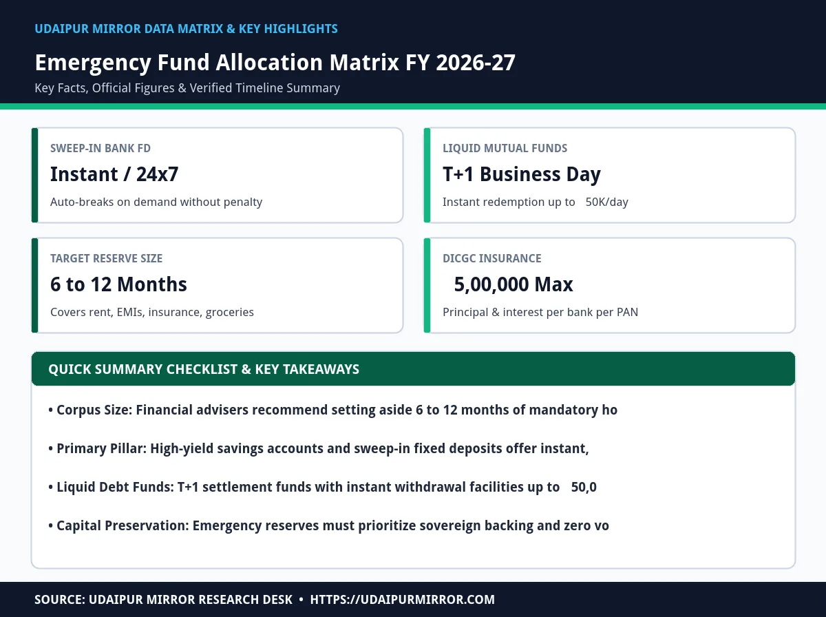 emergency fund in india safe options matrix card